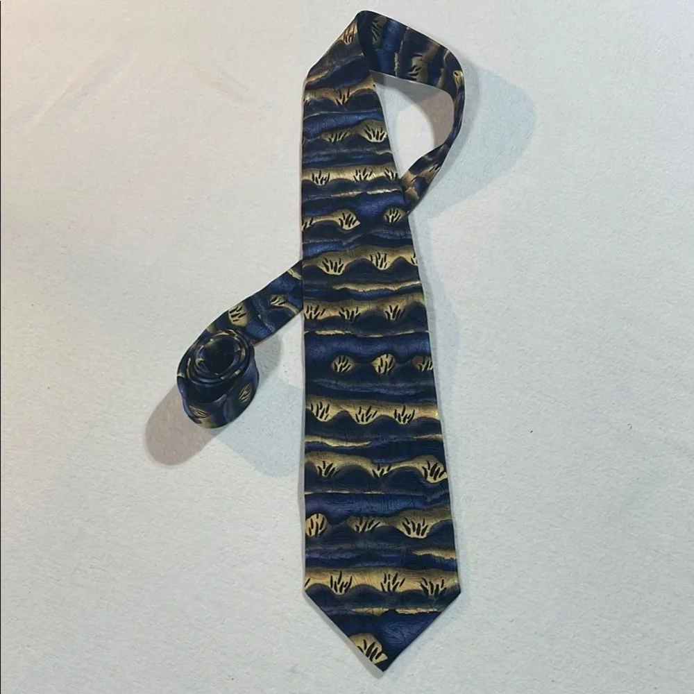 J. Garcia 10th Anniversary Duck Worm Alarm Silk Tie 177 of 1000 Blue Gold